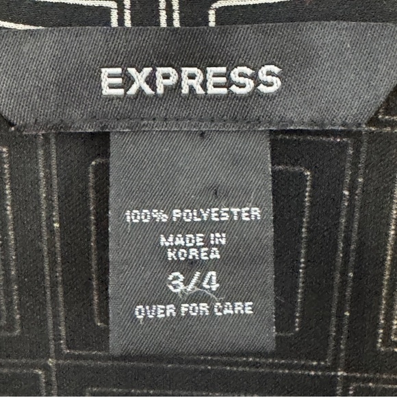 ๐ค Vintage Mod Wrap Dress | Black White Geometric Print | Size XS - Picture 5 of 6